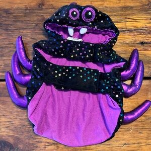 Sparkly Purple and Black Spider Costume for Small Dog